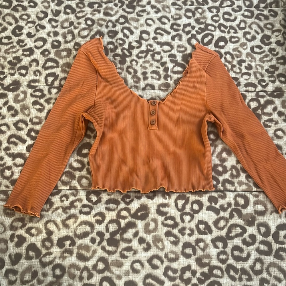 Burnt orange crop top